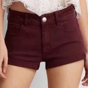 NEW American Eagle Hi Rise Shortie Denim Shorts Plum Size 4 Beach Summer Vacay
